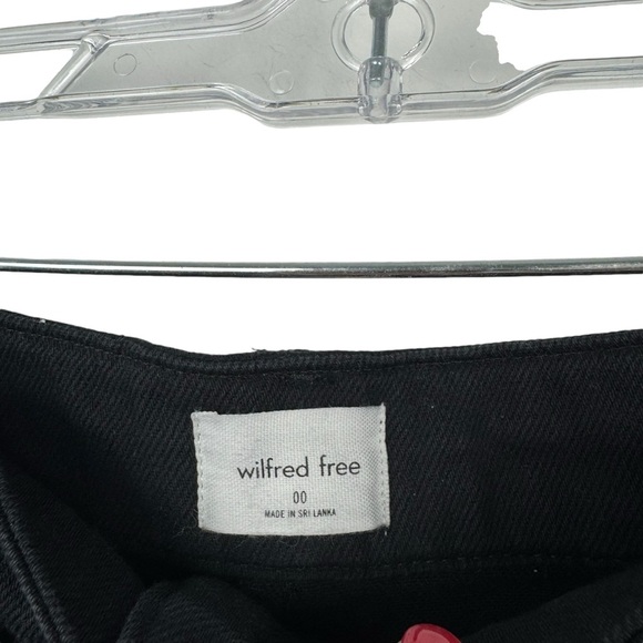 WILFRED FREE Aritzia High Rise Black Utility Cargo Pants Straight Leg Snaps 00 - Picture 6 of 15